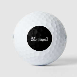 Minimalistischer moderner Monogrammname Schwarz-we Golfball