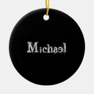 Minimalistischer moderner Monogrammname Schwarz-we Keramik Ornament