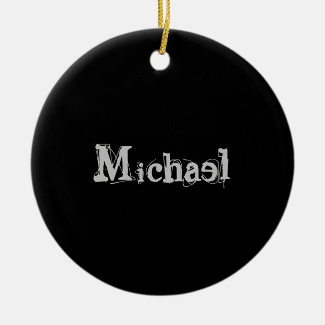 Minimalistischer moderner Monogrammname Schwarz-we Keramik Ornament (Vorne)