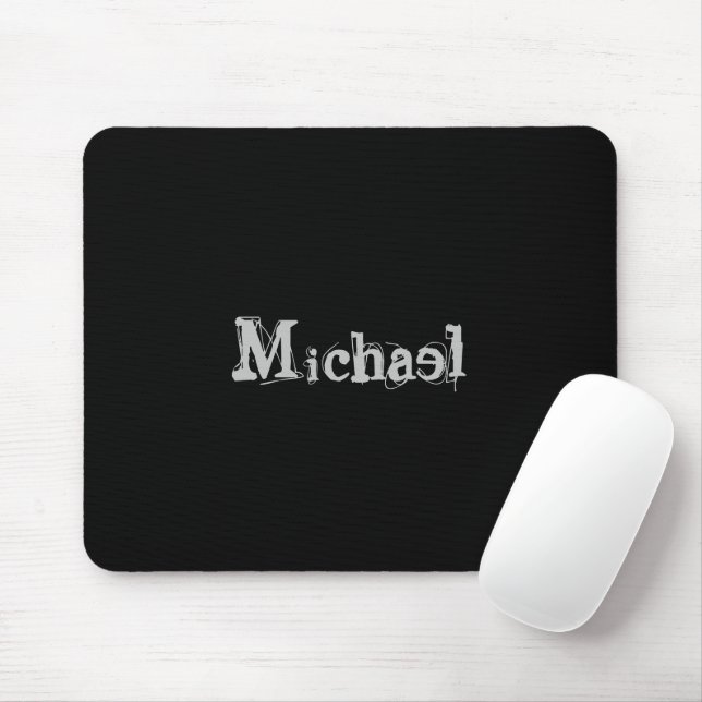 Minimalistischer moderner Monogrammname Schwarz-we Mousepad (Mit Mouse)
