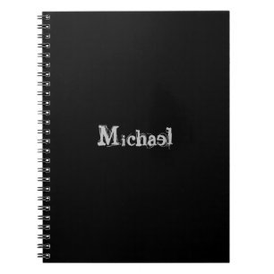 Minimalistischer moderner Monogrammname Schwarz-we Notizblock