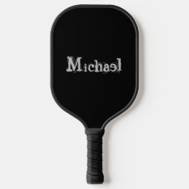 Minimalistischer moderner Monogrammname Schwarz-we Pickleball Schläger