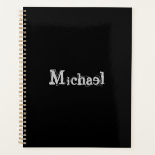 Minimalistischer moderner Monogrammname Schwarz-we Planer