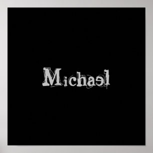 Minimalistischer moderner Monogrammname Schwarz-we Poster