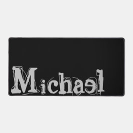 Minimalistischer moderner Monogrammname Schwarz-we Schreibtischunterlage