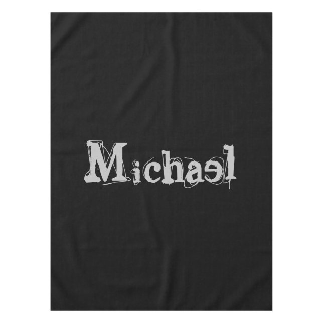 Minimalistischer moderner Monogrammname Schwarz-we Tischdecke (Vorderseite)