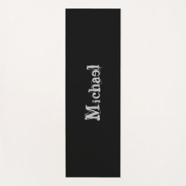 Minimalistischer moderner Monogrammname Schwarz-we Yogamatte