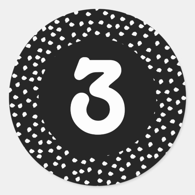 Minimalistischer moderner Name Niedlich Polka Dot  Runder Aufkleber (Vorderseite)