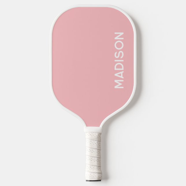 Minimalistischer, moderner, pastellrosa Monogramm  Pickleball Schläger (Vorderseite)