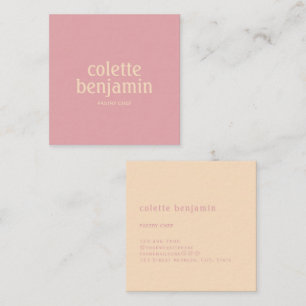 Minimalistischer moderner pastellrosa und blassem quadratische visitenkarte