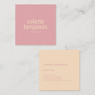 Minimalistischer moderner pastellrosa und blassem quadratische visitenkarte