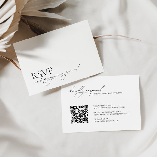 Minimalistischer moderner QR-Code Hochzeit RSVP (Von Creator hochgeladen)