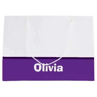Minimalistischer moderner Streifenname oder Monogr Große Geschenktüte