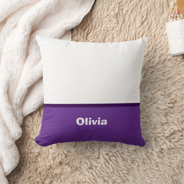 Minimalistischer moderner Streifenname oder Monogr Kissen (Decke)
