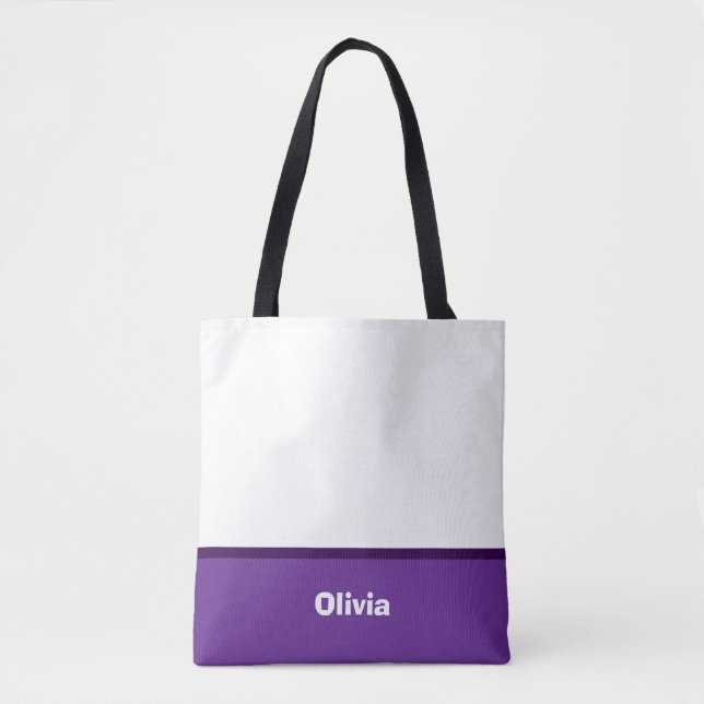 Minimalistischer moderner Streifenname oder Monogr Tasche (Vorderseite)
