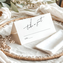 Minimalistischer moderner und verspielter Schriftz Platzkarte