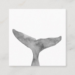 Minimalistischer moderner Wasserfarbenwhalfluch Quadratische Visitenkarte
