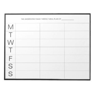 Minimalistischer moderner Wochenmehlplaner Notepad Notizblock