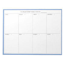 Minimalistischer moderner Wochenplaner Notepad |Bl