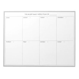 Minimalistischer moderner Wochenplaner Notepad | G Notizblock