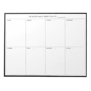 Minimalistischer moderner Wochenplaner Notepad Notizblock