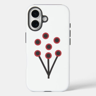 Minimalistischer Mohn-Blumendesign iPhone 16 Hülle