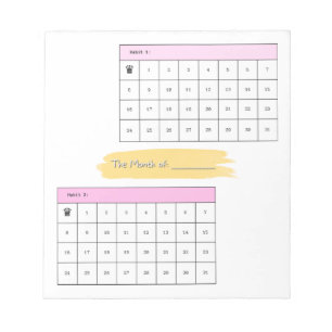 Minimalistischer monatlicher Gewohnheits-Tracker-N Notizblock