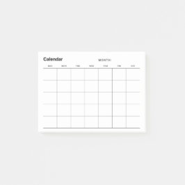 Minimalistischer Monatskalender Post-it Klebezettel