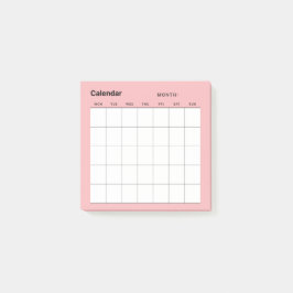 Minimalistischer Monatskalender Post-it Klebezettel