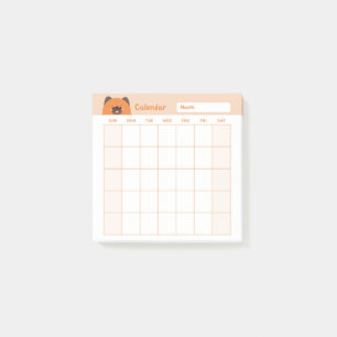 Minimalistischer Monatskalender Post-it Klebezettel