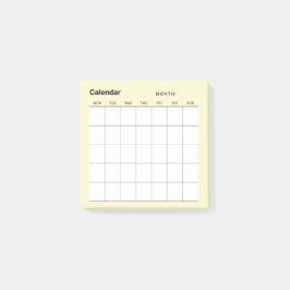 Minimalistischer Monatskalender Post-it Klebezettel
