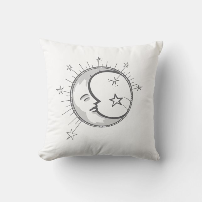 Minimalistischer Mond Kissen (Vorderseite)
