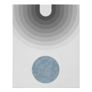 Minimalistischer monochromer Farbverlauf mit blaue Poster