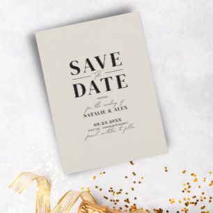 Minimalistischer Monogram Beige Taupe Website QR-C Save The Date