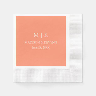 Minimalistischer Monogram-Hochzeitcocktail Serviette