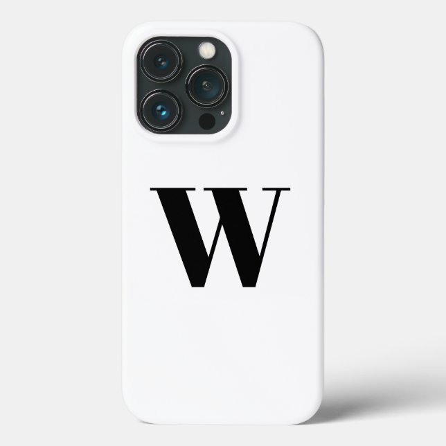 Minimalistischer Monogramm Anfangsbuchstabe Schwar Case-Mate iPhone Hülle (Rückseite)