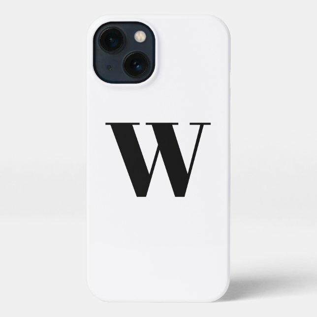 Minimalistischer Monogramm Anfangsbuchstaben schwa iPhone Hülle (Rückseite)