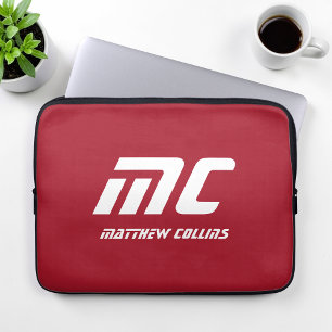 Minimalistischer Monogramm Laptopschutzhülle