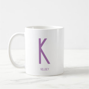 Minimalistischer Monogramm Name Kaffee Weiße Tasse