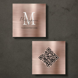 Minimalistischer Monogramm-QR-Code Quadratische Visitenkarte