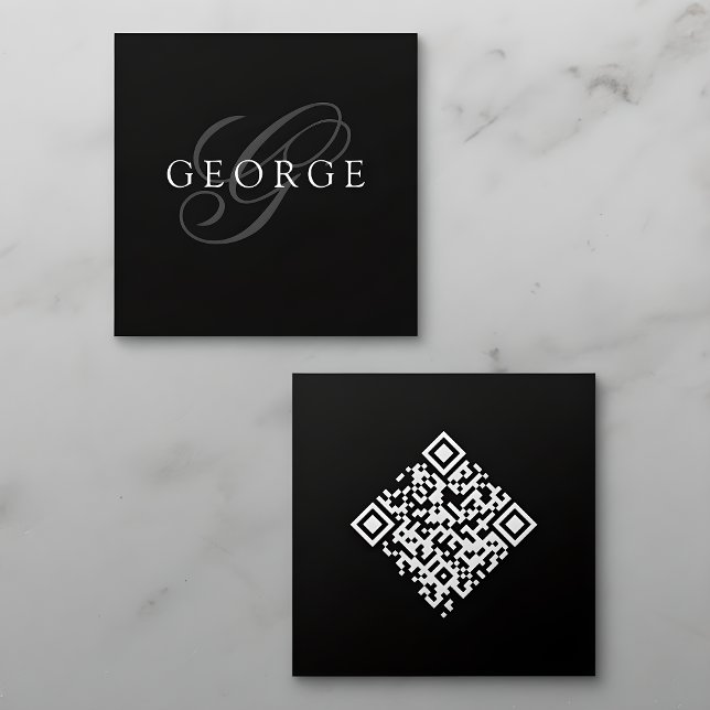 Minimalistischer Monogramm-QR-Code Quadratische Visitenkarte (Von Creator hochgeladen)