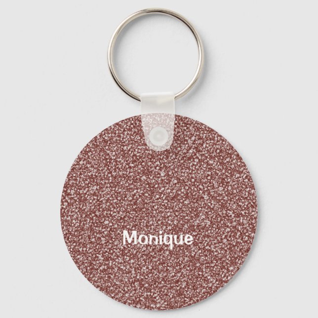 Minimalistischer Monogramm Rose Gold Schlüsselanhä Schlüsselanhänger (Vorderseite)