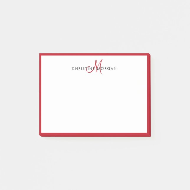 Minimalistischer Monogrammname modern Post-it Klebezettel (Vorderseite)