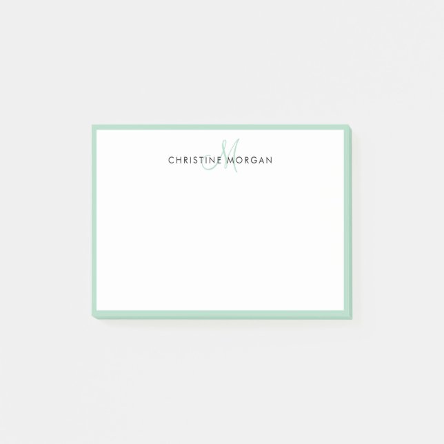 Minimalistischer Monogrammname modern Post-it Klebezettel (Vorderseite)