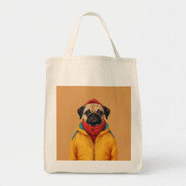 Minimalistischer Mops Tragetasche