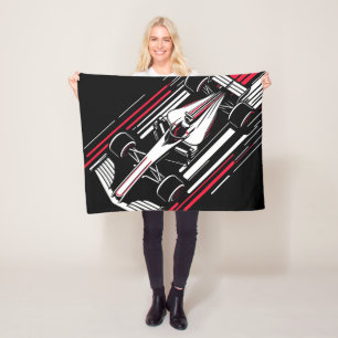 Minimalistischer Motorsport-Formel-Rennwagen-Gesch Fleecedecke