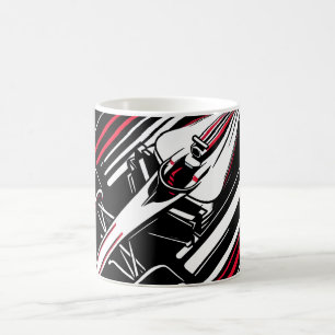 Minimalistischer Motorsport-Formel-Rennwagen-Gesch Kaffeetasse