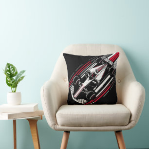 Minimalistischer Motorsport-Formel-Rennwagen-Gesch Kissen
