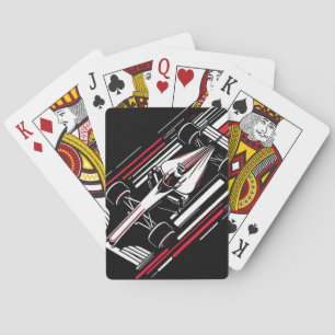 Minimalistischer Motorsport-Formel-Rennwagen-Gesch Spielkarten