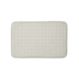 Minimalistischer Mudcloth Basket Weave, weiß, Beig Badematte